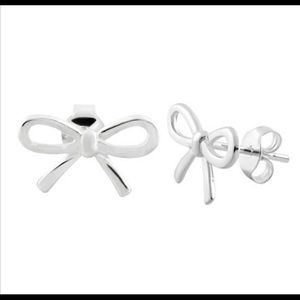 925 sterling silver bow ear stud